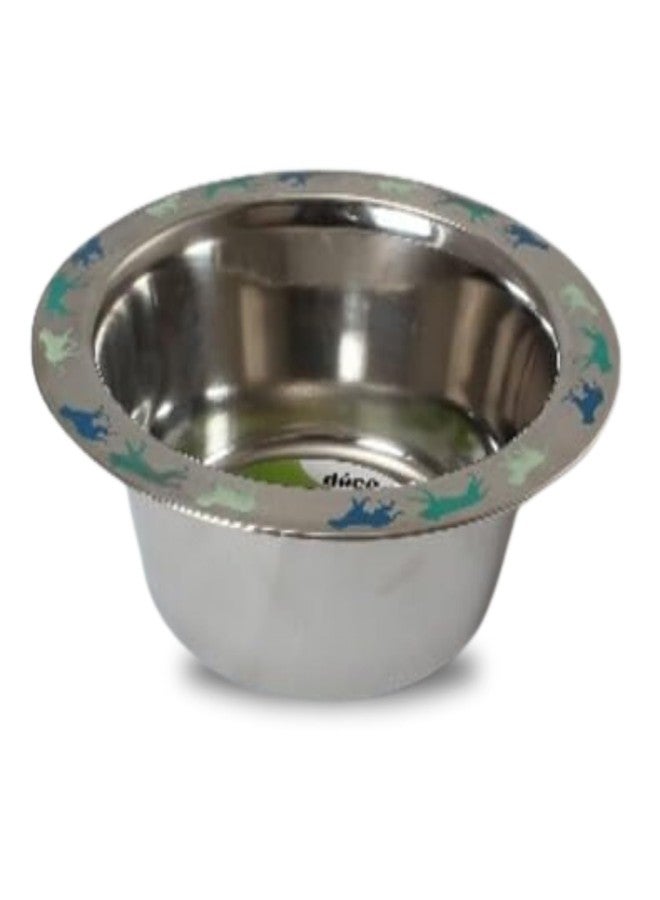 PLUMM Get Plumm Stainless Steel Pet Bowl for Dogs Feeding Bowl Bowlers Dog Food | Pet Bowl for Cat Big Size | Basic Pet Bowls for Dogs Large | 3D Printed Anti-Skid Rubber Base Water Food | Easy to Clean - Image 1